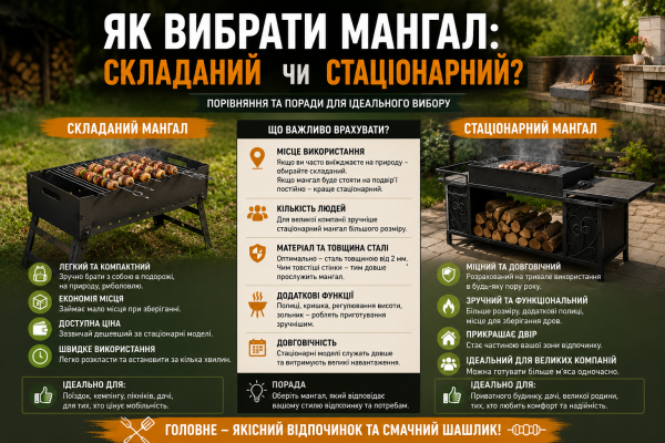 Як вибрати мангал: складаний чи стаціонарний?