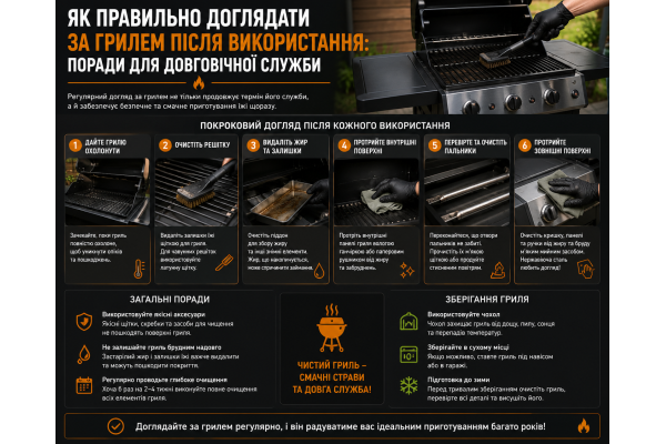 Як правильно доглядати за грилем після використання: поради для довговічної служби