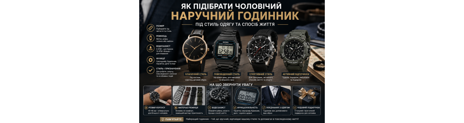 Як підібрати чоловічий наручний годинник під стиль одягу та спосіб життя