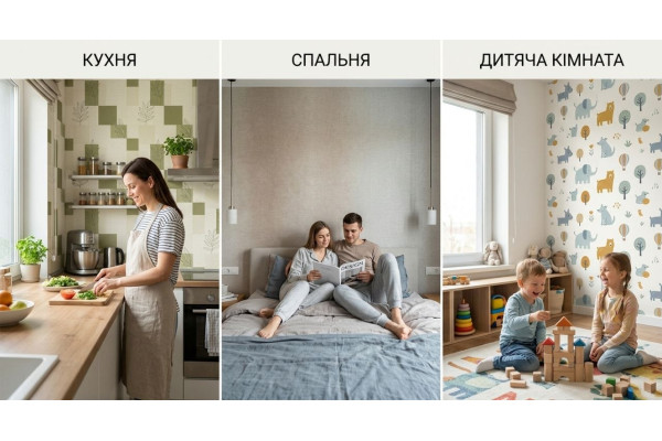 Шпалери для кухні, спальні та дитячої: що краще вибрати