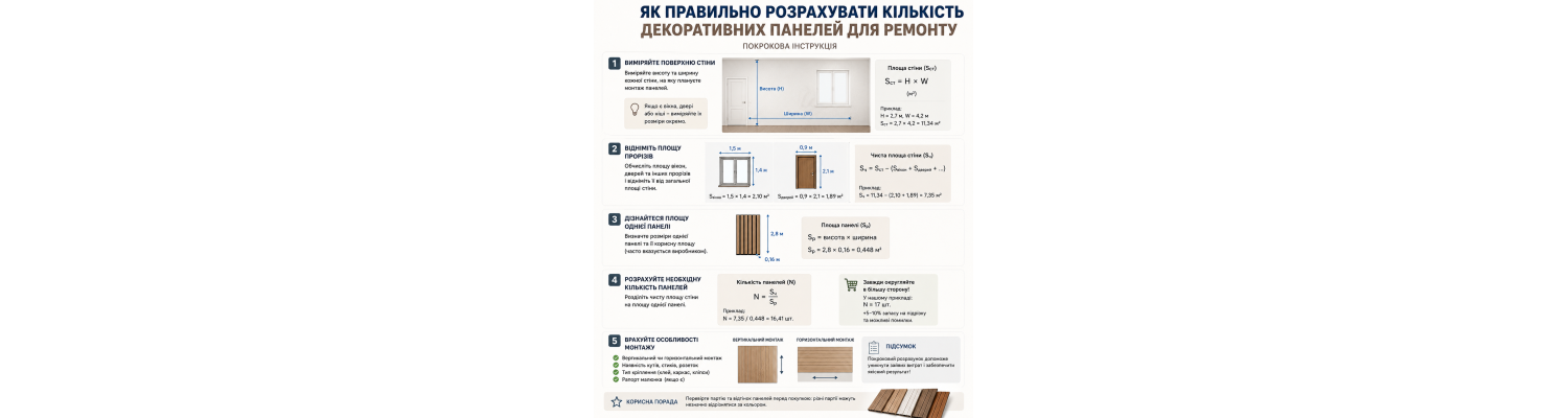 Як правильно розрахувати кількість декоративних панелей: детальний гід для покупця