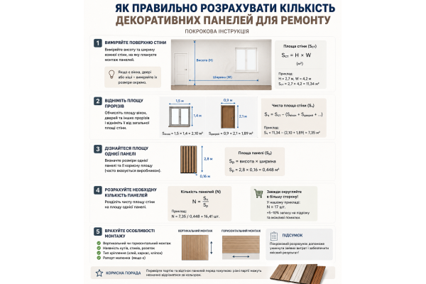 Як правильно розрахувати кількість декоративних панелей для ремонту: покрокова інструкція