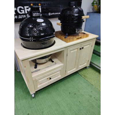 Стіл для гриля Primo, Big Green Egg, Kamado Joe дерев''яний з нішами GRILLI 009694 Код: 009694