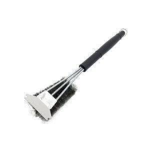 Щітка для гриля трьохрядна 2в1 (щітка+скребок) GRILLI 777455 Код: 013097