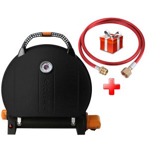 КОМПЛЕКТ Портативний переносний газовий гриль O-GRILL 900, чорний + шланг в подарунок! Код: 011682