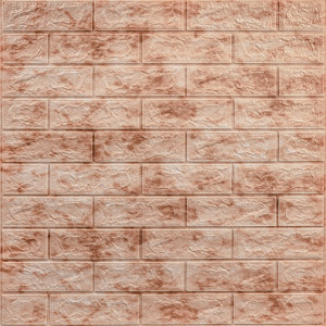 Декоративна 3D панель самоклейка 700х770х5мм Мармур червоний (цегла) (063) SW-00000035