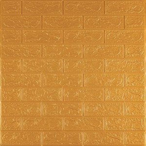 3D панель самоклеюча 700х770х3мм цегла Золота (011-3) SW-00000676