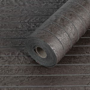 Покриття вінілове самоклеюче 3D рейки 600х3000х3мм Темний камінь SW-00003397