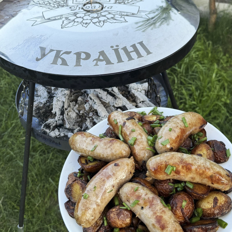 Сковорода-гриль із підставкою для вогню та кришкою
