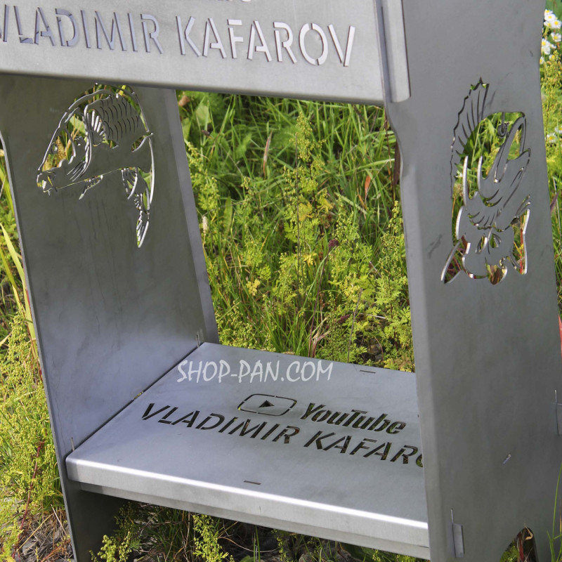 Мангал розбірний високий із неіржавкої сталі на 10 шампурів
