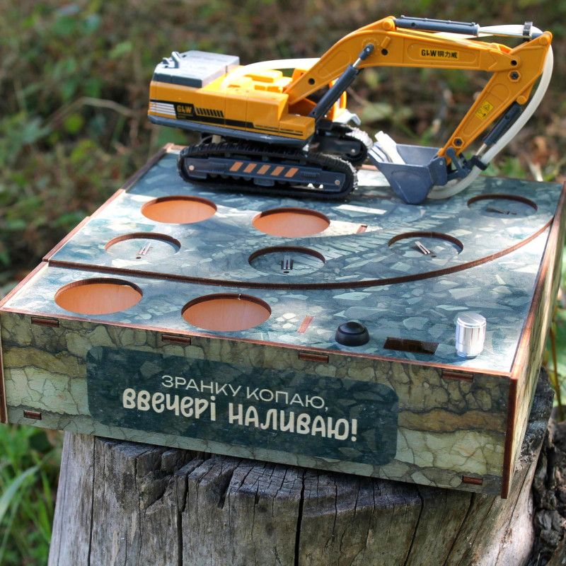 Автоматичний наливатор «Екскаватор» на 4 чарки з друком (SP40496)