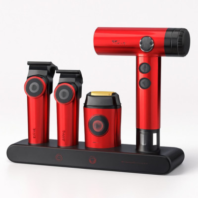 Набір VGR STEPLERSS RPO 4 IN 1 RED, триммер, машинка для стрижки, електробритва, фен