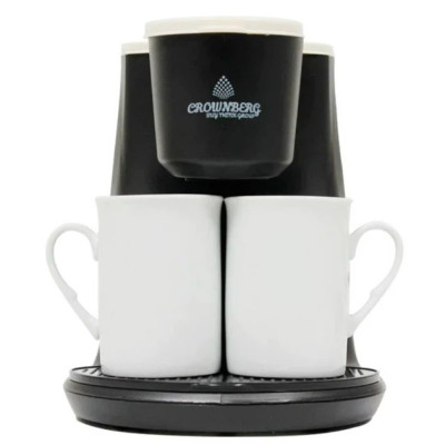 Крапельна електрична кавоварка для дому на 2 чашки Crownberg CB-1568 500Вт