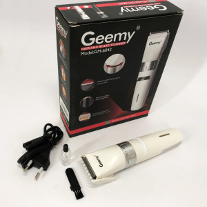 Акумуляторна машинка для стрижки волосся Gemei GM-6042, підстригальна машинка White