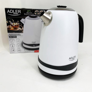 Чайник металевий Adler AD 1295w 1.7л 1850Вт електричний з терморегулятором 40-100 °С White