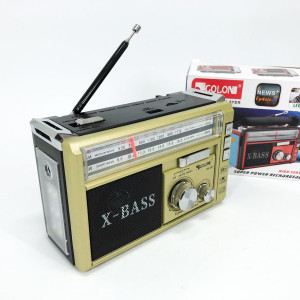 Радіоприймач портативне радіо Golon RX-381 акумуляторний ретро стовпчик usb sd mp3 fm Yellow