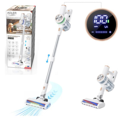 Вертикальний акумуляторний пілосос Adler AD 7079 300Вт сенсорний дисплей LED HEPA 13, набір насадок