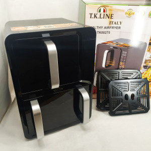 Двокамерна аерофритюрниця T.K.Line TK00275 12л і 6л потужність 5200Вт + 2000Вт