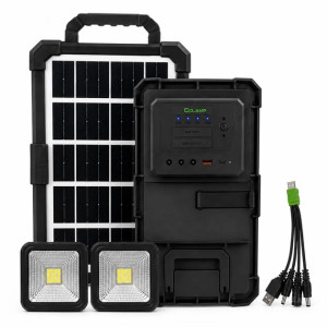 Портативна сонячна зарядна станція CCLAMP CL-083-38, 2400 mAh з LED-лампами / Автономне джерело живлення