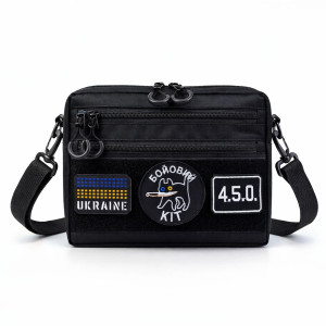 Тактична сумка для патчів Cordura 600D — 5 кишень, месенджер чорний з тканини