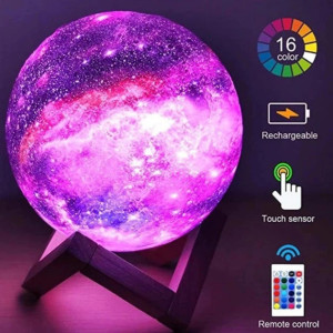 Настільний акумуляторний нічник світильник для дитячої Magic 3D COLOR Moon Light с пультом