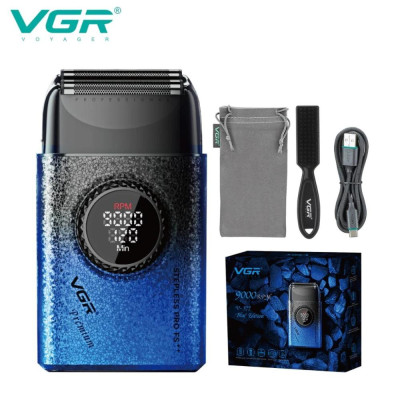 Електробритва VGR V-377 BLUE шейвер, Електрична акумуляторна бритва для гоління, шейвер чоловічий