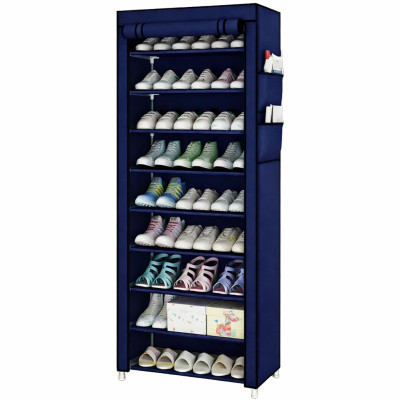 Шафа тканинна з полицями для одягу та взуття (58x30x158 см) Blue