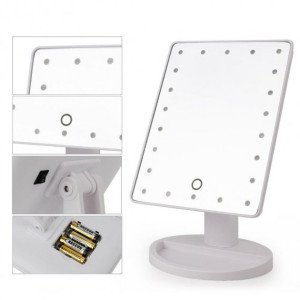 Дзеркало для макіяжу з 16 LED підсвічуванням Mirror White, Дзеркало, що світиться, для макіяжу. Колір: білий