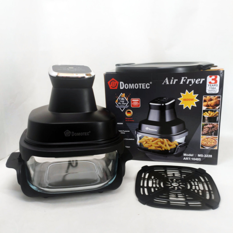 Аерофритюрниця аерогриль Air Fryer Domotec MS-3228 з LED-екраном для смаження без олії 4600 Вт на 7 л