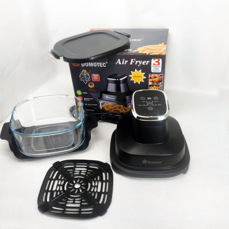 Аерофритюрниця аерогриль Air Fryer Domotec MS-3228 з LED-екраном для смаження без олії 4600 Вт на 7 л