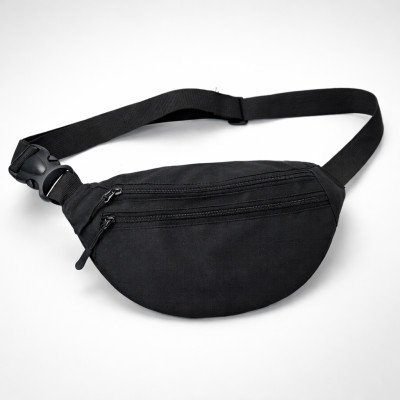 Чоловіча/жіноча бананка з Cordura 1000D, чорна, 3 відділення, водовідштовхувальна