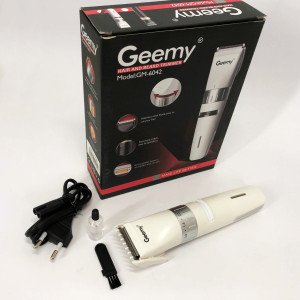 Акумуляторна машинка для стрижки волосся Gemei GM-6042, підстригальна машинка White