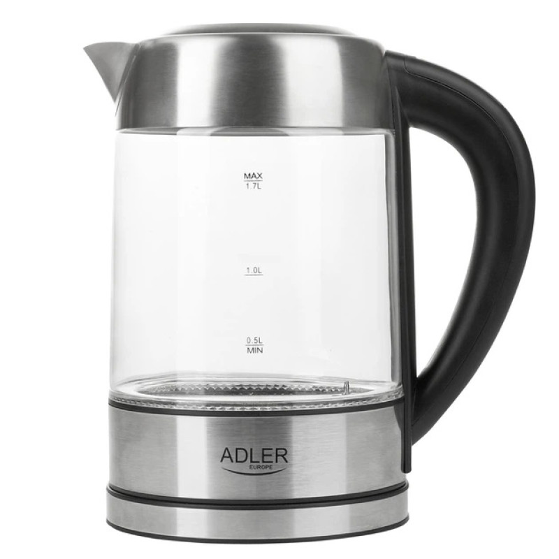 Електрочайник ADLER AD 1247 1.7Л 2200Вт скляний з регулятором температури підсвічуванням