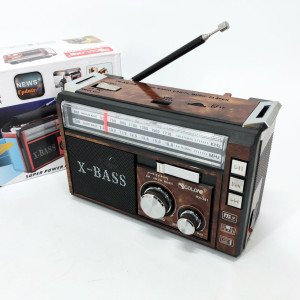 Радіоприймач портативне радіо Golon RX-381 акумуляторний ретро стовпчик usb sd mp3 fm Brown