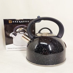 Чайник із свистком Edenberg EB-1440 з мармуровим покриттям 3л Black