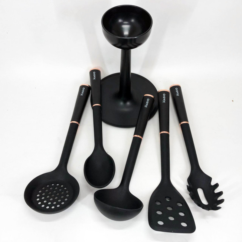 Набір кухонного приладдя MAGIO MG-1140, набір поварешок на підставці кухонний набір лопаток