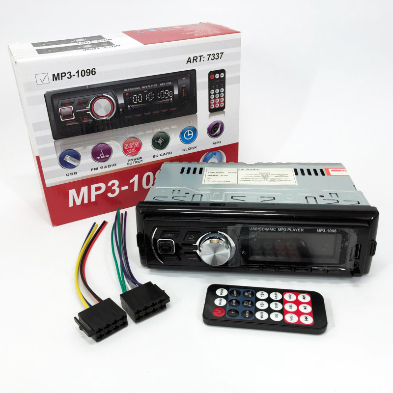 Автомагнітола MP3-1096 BT ISO зі знімною панеллю 4х50W, Магнітофон для машини авто автомобіля