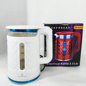 Електрочайник скляний Edenberg EB-83559 2.3л 1500Вт White