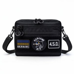 Тактична сумка для патчів Cordura 600D — 5 кишень, месенджер чорний з тканини
