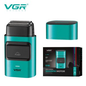 Електробритва-шейвер для бороди та обличчя VGR V-307 металевий корпус GREEN