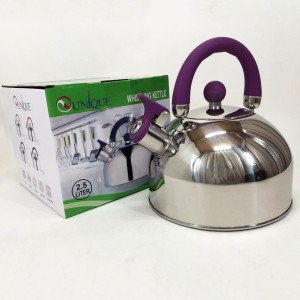 Чайник Unique із свистком UN-5302 2.5 л, гарний чайник для газової плити Purple