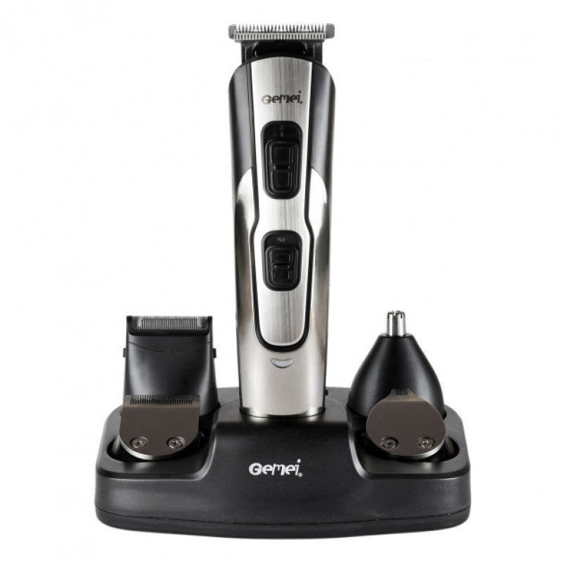 Машинка для стрижки 10в1 GEMEI GM-592, тример для бороди, триммер бездротової Black