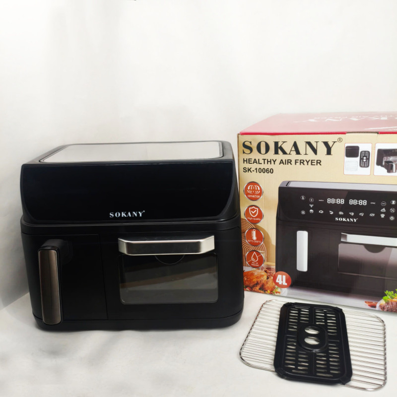 Аерофритюрниця двокамерна Sokany SK-10060 2400W електродуховка 8,5л + аерогриль безмасляна 4л без олії